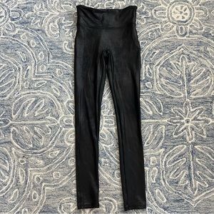 Spanx Women's Faux Leather Leggings in Black Size XS 2437Q Fall Winter Athletic